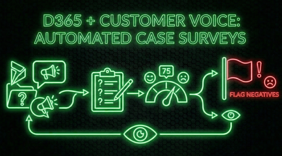 Customer Voice + D365: Automate Case Surveys, Score Responses, and Flag Negatives